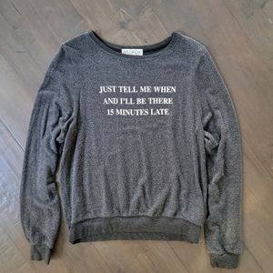 Wildfox 15 Minutes Late Baggy Beach Jumper BBJ